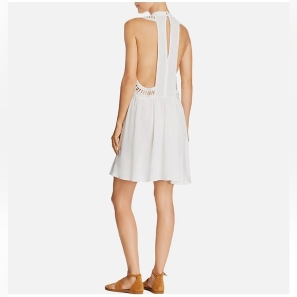 AQUA BLOOMINGDALES S Knee-Length Eyelet Open-Back Goddess Dress - Picture 2 of 4